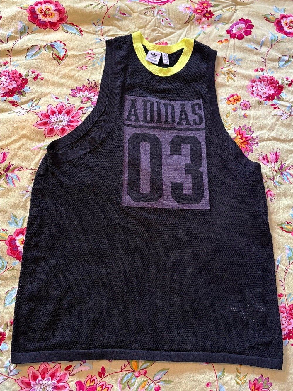 Adidas CE0987 NWOT AA-42 Black Knit Neon Collar Tank Top/Dress Womens XL 29x21